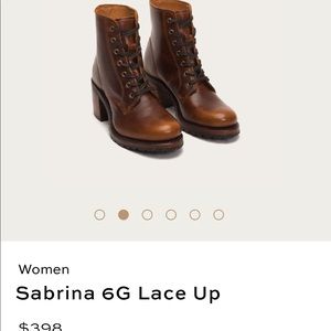 Sabrina 6G Frye boots in cognac size 8
